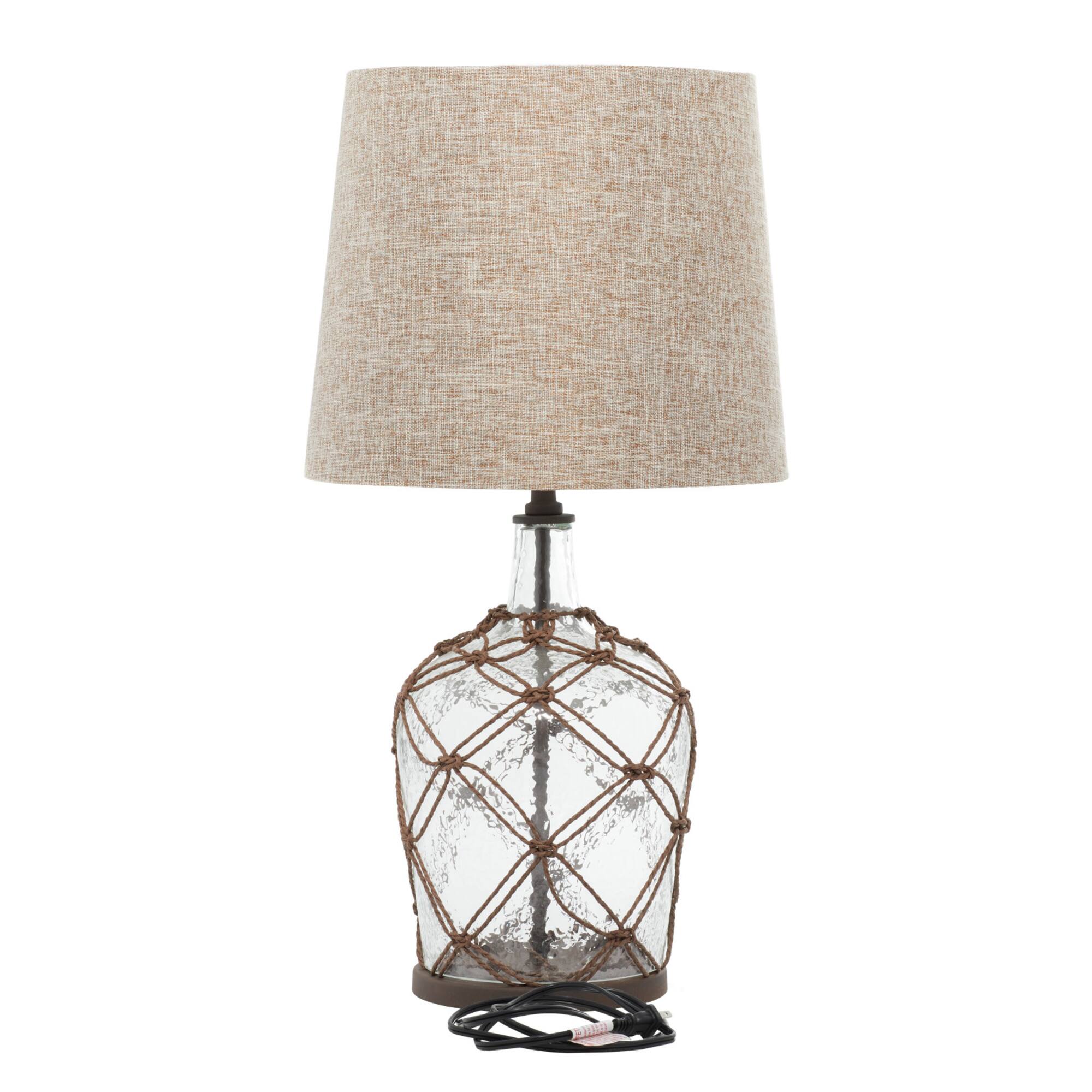 29" Brown Glass & Iron Coastal Table Lamp